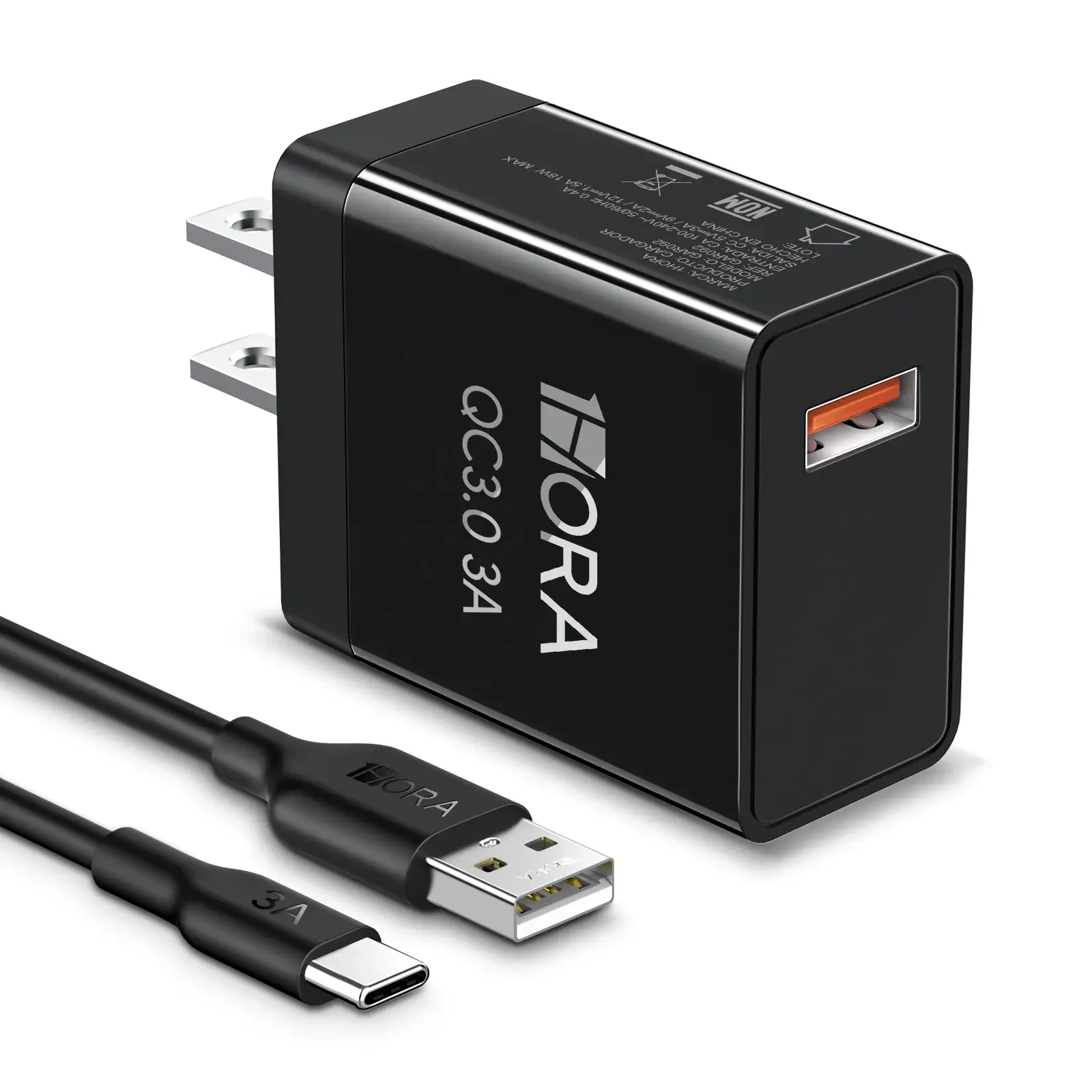 1HORA GAR092 18W Fast Charger with USB to Type-C Cable