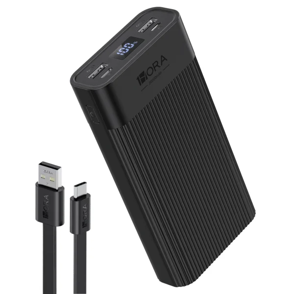 1Hora GAR117 20000mAh Power Bank with Digital Display — Black