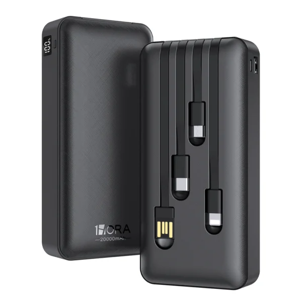 1Hora GAR159 20000mAh Multi-Cable Power Bank with Flashlight
