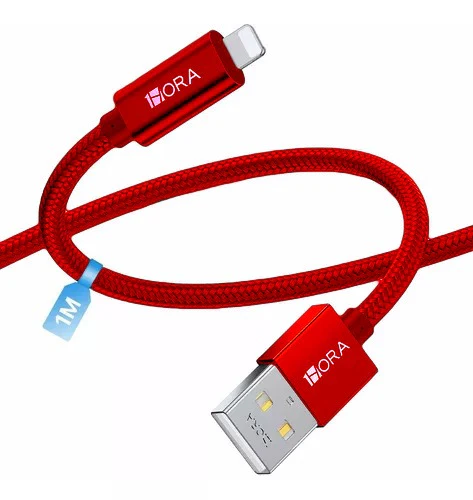 1Hora V8 Series CAB250 — 2.4A Braided USB to iPhone Cable