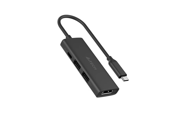 A4Tech DST-40C 4-in-1 USB-C Docking Station — Ash Grey