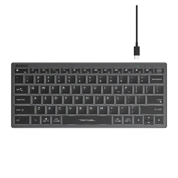 A4Tech Fstyler FX61 Compact Wired Scissor-Switch Backlit Keyboard