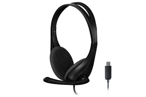 A4Tech HU-9 USB Stereo Headset — 40 mm Drivers, Black