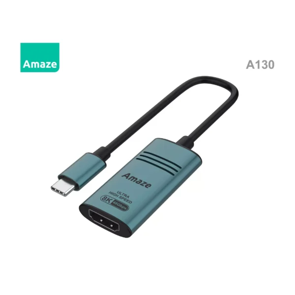 Amaze A130 USB-C to HDMI Adapter – 8K60 / 4K120 HDR10+ (Black)