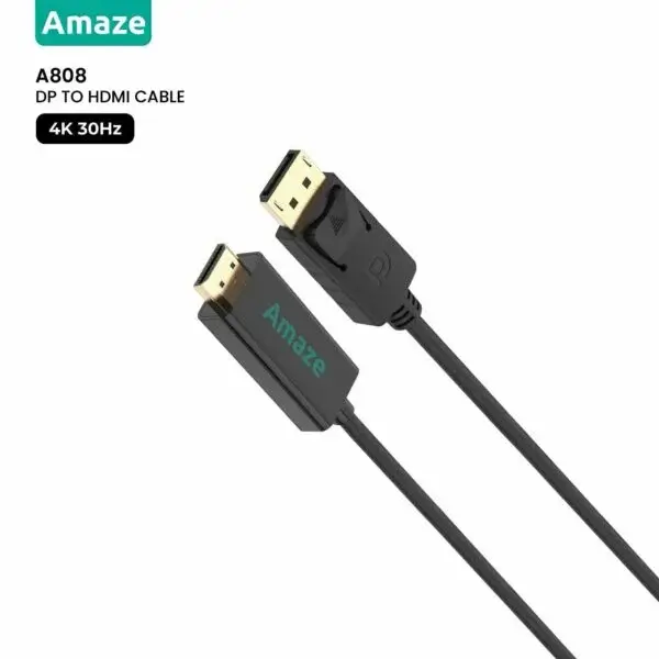 Amaze A808 DisplayPort to HDMI 4K Adapter Cable — 1.8 m