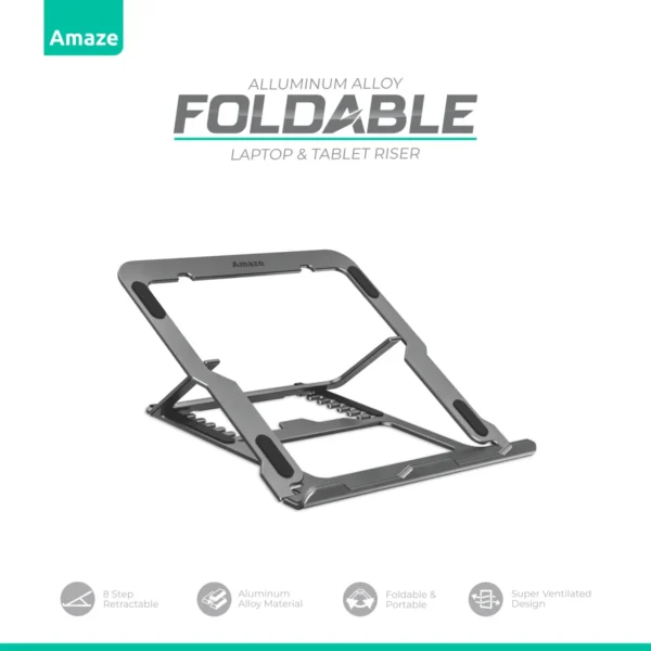 Amaze A535 Aluminum Alloy Foldable Laptop & Tablet Riser