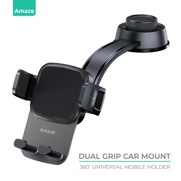 Amaze Dual Grip A590 360° Mobile Car Holder – Black