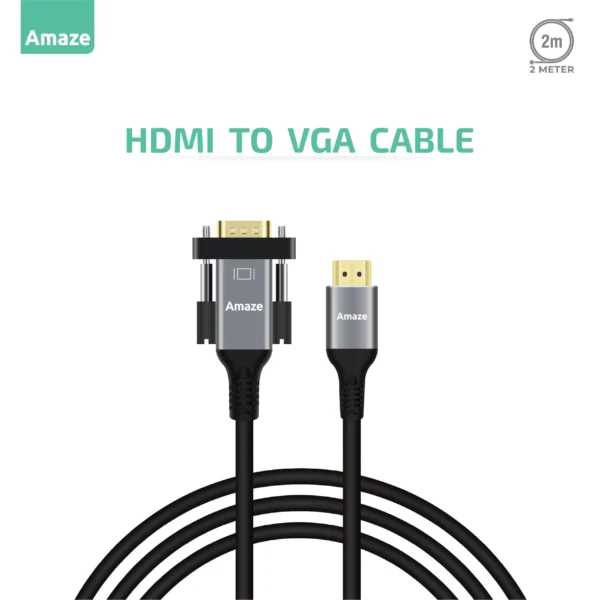 Amaze A825 HDMI to VGA Cable – 1080p @ 60Hz, 2 m