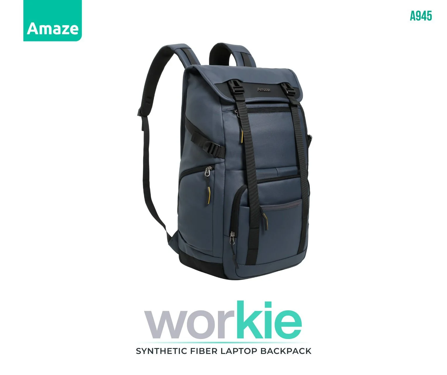 Amaze Premium Synthetic Fibre Backpack – A945 (15.6" Laptop) - Image 2