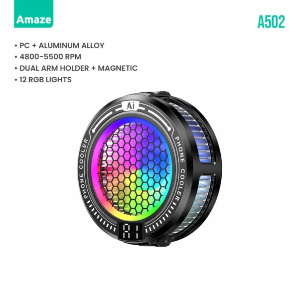 Amaze Snow Core AI Mobile Cooling Radiator A502 — 12 RGB & 3 Modes