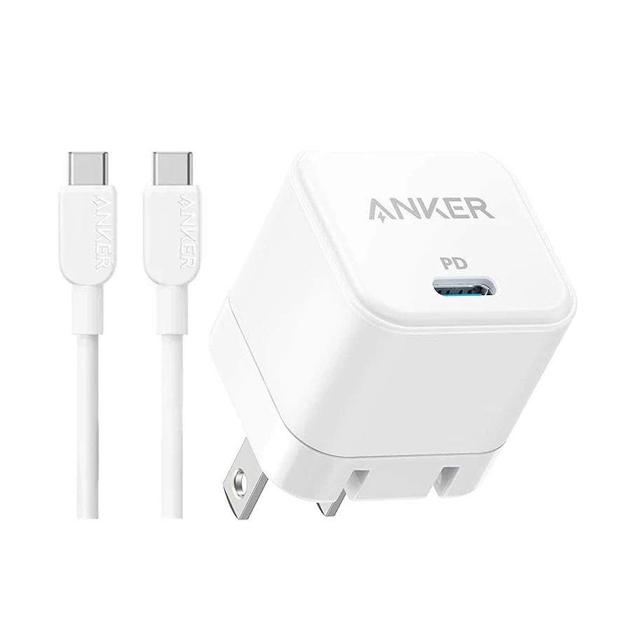 Anker Cube 20W USB-C Charger (B2149) with Type-C Cable — White
