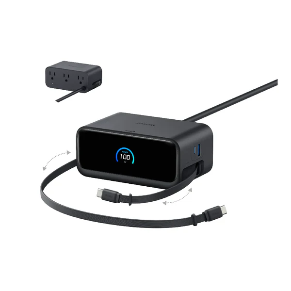 Anker Nano 100W 6-in-1 Desktop Charger with Retractable USB-C – A91C8621