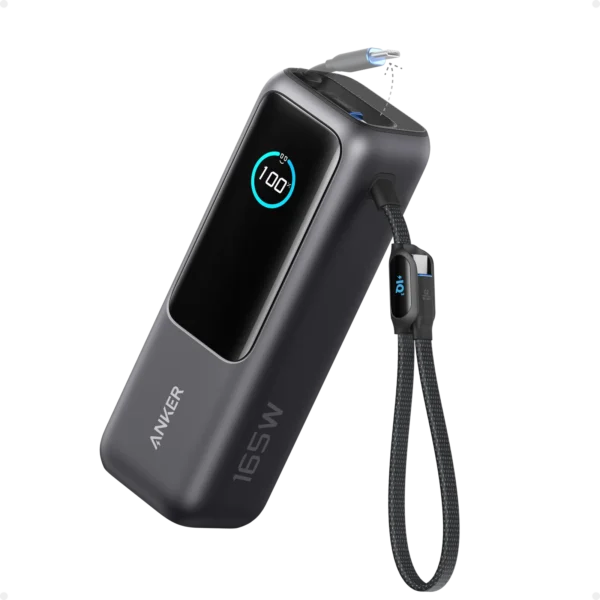 Anker Zolo Power Bank 25,000mAh 165W with Built-In Retractable Cables – A1695