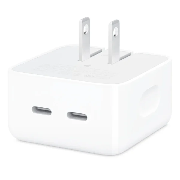 Apple 35W Dual USB-C Port Compact Power Adapter — Two-Device Charging