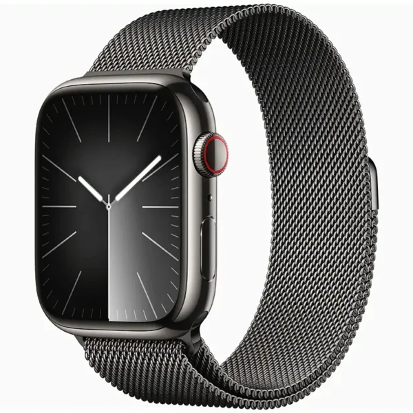 Apple Watch Series 9 45mm Stainless Steel Case with Milanese Loop – Black