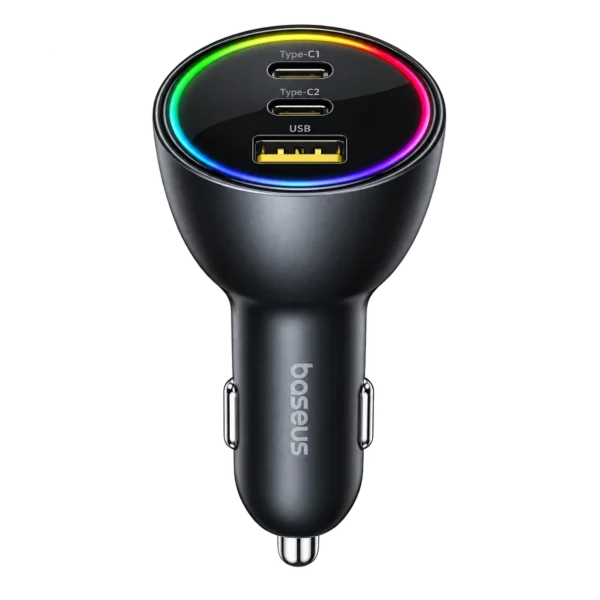 Baseus 152.5W C+C+U Multi-Port Car Charger — Cluster Black