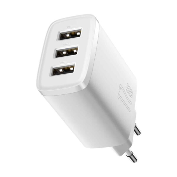 Baseus Compact 17W 3-Port USB Fast Charger