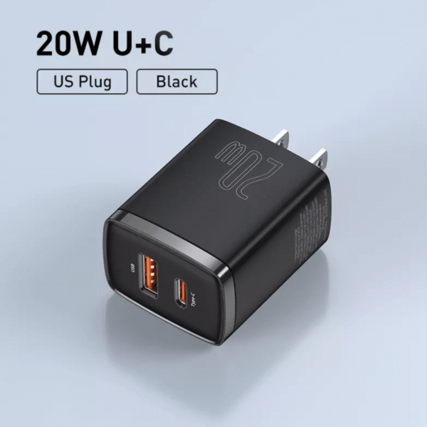 Baseus Compact 20W Dual-Port U+C Quick Charger