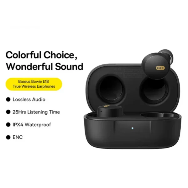 Baseus Bowie E18 True Wireless Earbuds — Bluetooth 5.3, 25H Playtime