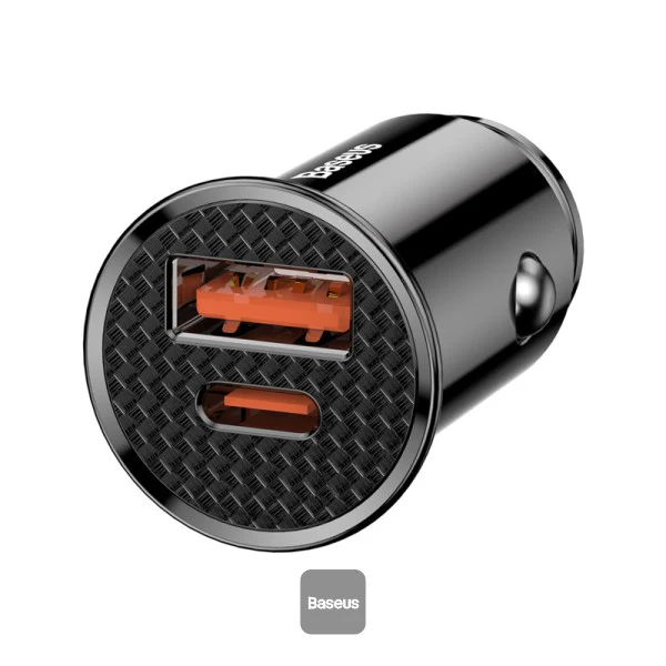 Baseus CCALL-YS01 Circular 30W USB-A + Type-C PPS Car Charger