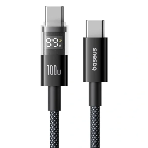 Baseus Display 2 USB-C to USB-C Cable 100W — Real-Time Power LED