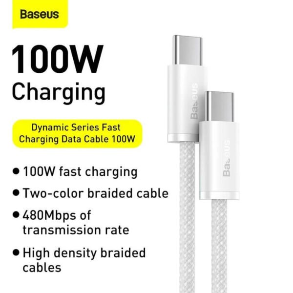 Baseus Dynamic Series 100W USB-C to USB-C Braided Fast Charge Cable