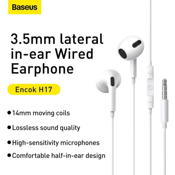Baseus Encok H17 Lateral In-Ear Wired Earphones – Type-C DAC