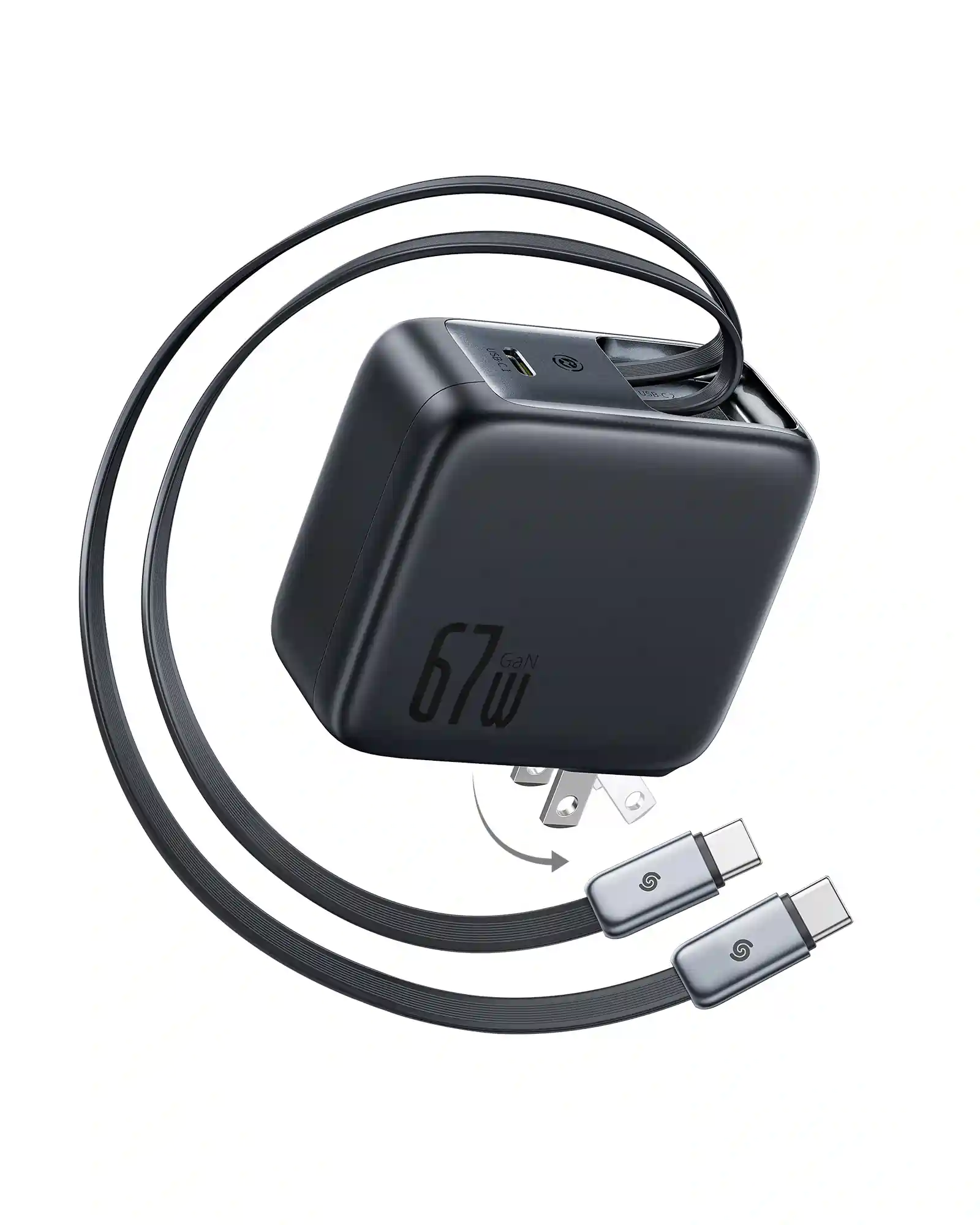 Baseus EnerCore CJ21 67W 3C Fast Charger with Dual Retractable Cables (US)