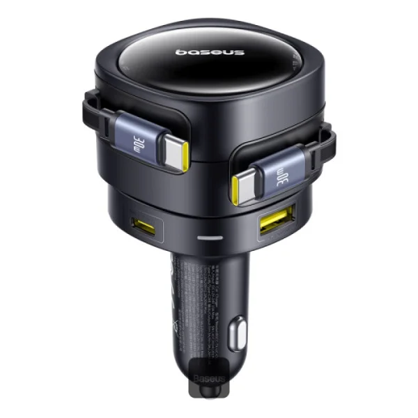 Baseus Enjoyment Max Car Charger — 90W, Dual Retractable Cables