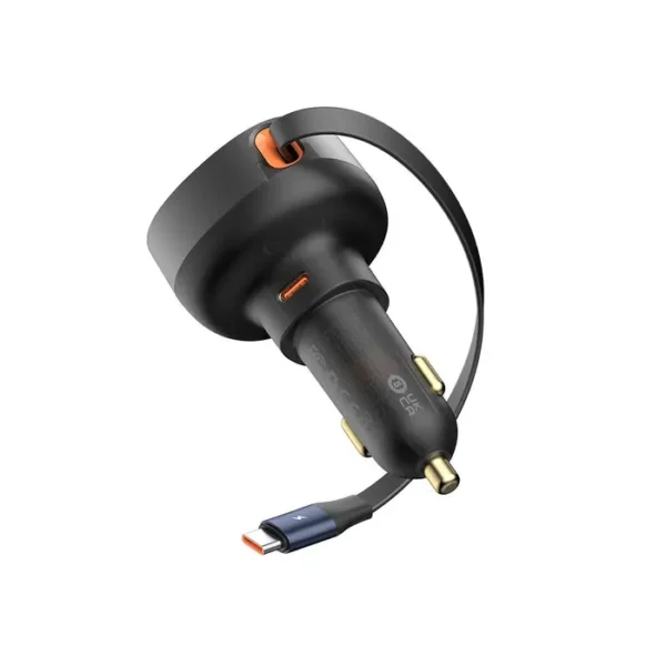 Baseus Enjoyment Pro Retractable USB-C Car Charger 60W Dual-Port