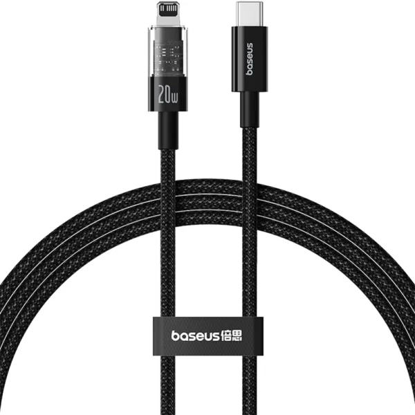 Baseus Gem Series 20W USB-C to Lightning Cable – Cluster Black, 1 m