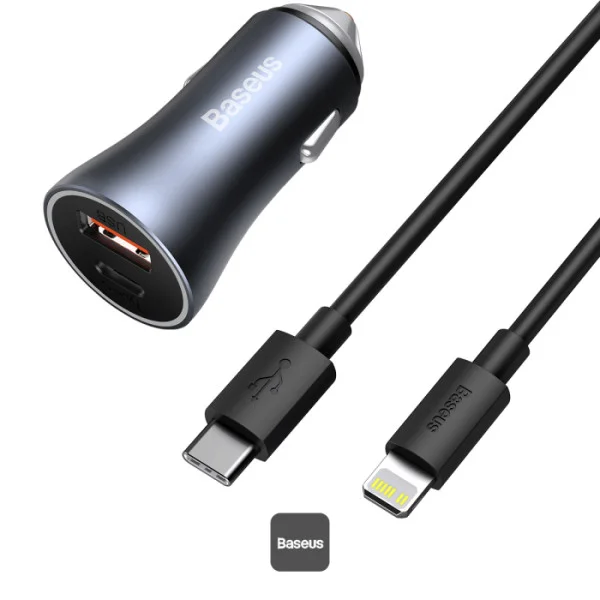 Baseus Golden Contactor Pro Dual Car Charger U+C 40W — Full Metal