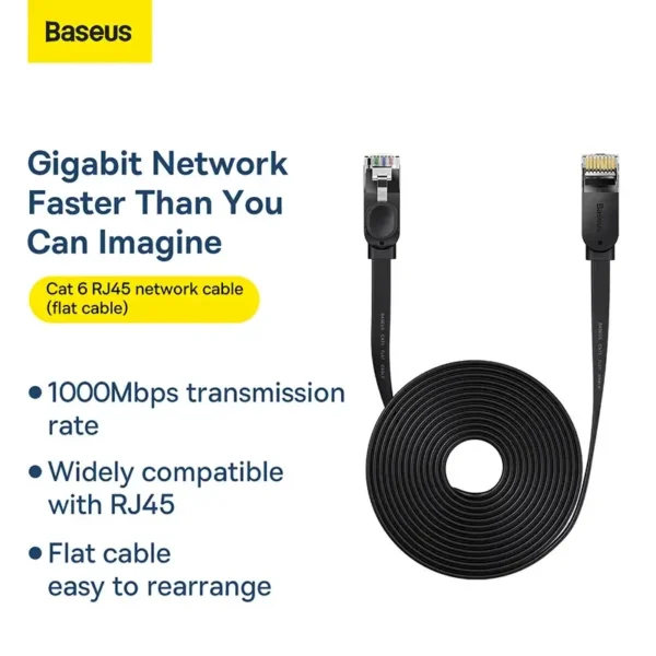 Baseus Cat 6 RJ45 Gigabit Flat Ethernet Network Cable