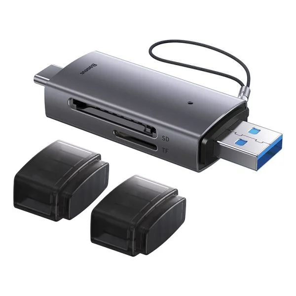 Baseus Lite Series USB-A & Type-C SD/TF Card Reader – Dual-Card USB 3.0