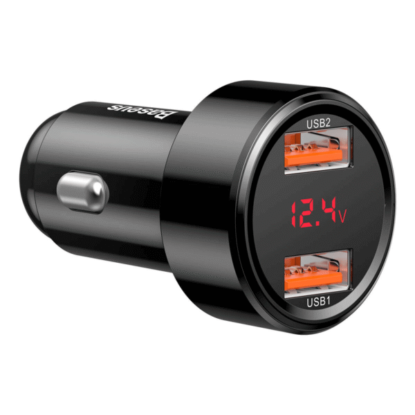 Baseus Magic Series 45W Car Charger – Digital Display, Dual USB & Type-C PD