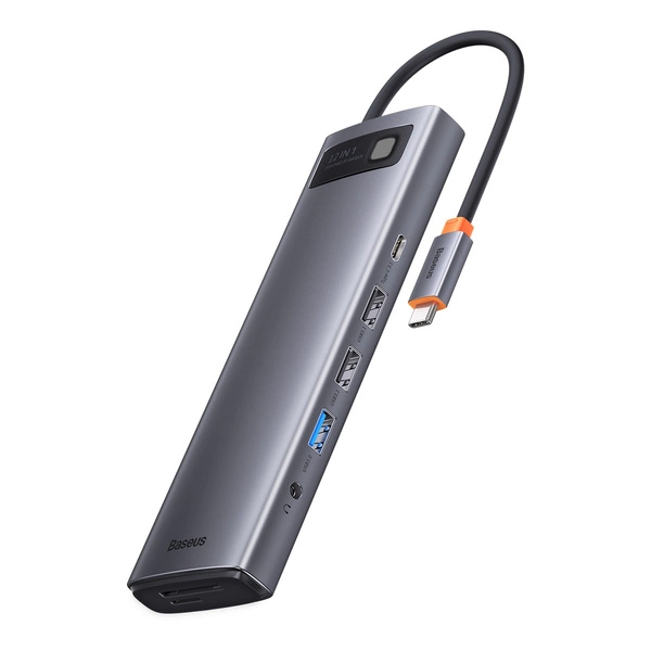 Baseus Metal Gleam Series 12-in-1 Type-C Hub Docking Station – Gray