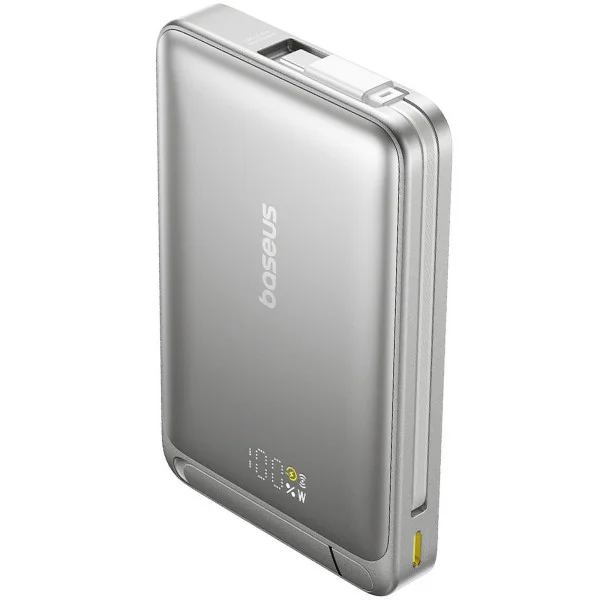 Baseus Nomos Qi2 3-in-1 Magnetic Power Bank 10000mAh 45W with Built-in USB-C Cable