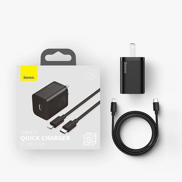 Baseus Super Si PD 20W Adapter with Type-C to Lightning Cable