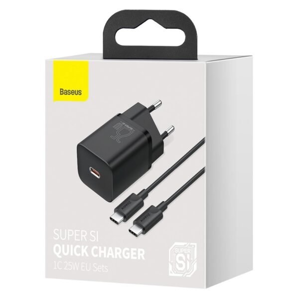 Baseus Super Si 25W USB-C Adapter with 1m Type-C Cable (3A)