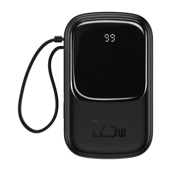 Baseus Qpow Pro 20000mAh Power Bank – 22.5W QC, Digital Display, Built-in USB-C Cable