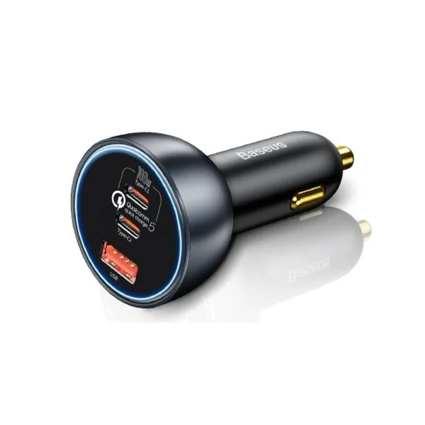 Baseus Qualcomm 160W Car Charger — 2× USB-C + USB-A