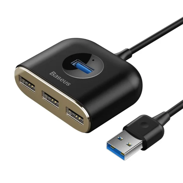 Baseus Square Round 4-in-1 USB Hub (CAHUB-AY01) — USB 3.0 + 3× USB 2.0