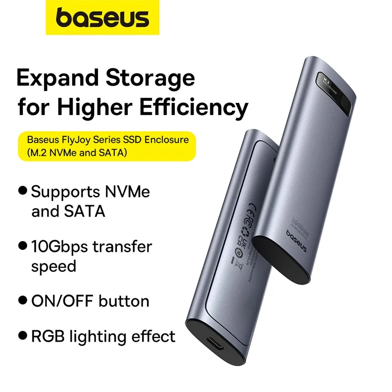 Baseus FlyJoy Series M.2 NVMe and SATA SSD Enclosure