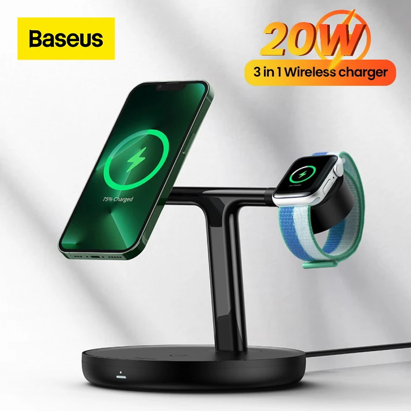 Baseus Swan 3-in-1 20W Magnetic Wireless Charging Stand for Apple Devices