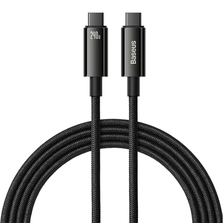 Baseus Tungsten Gold USB-C to USB-C Cable — 240W PD3.1 Fast Charge - Image 2