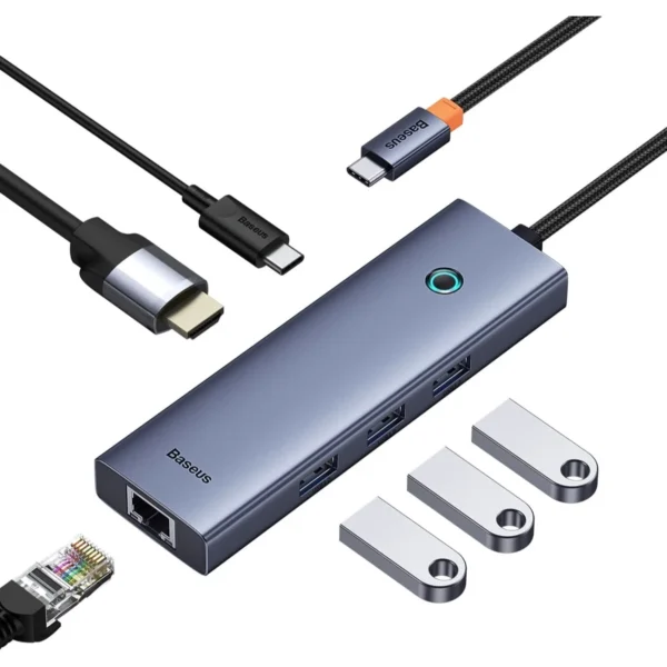 Baseus UltraJoy Series 6-Port Hub Docking Station – Grey