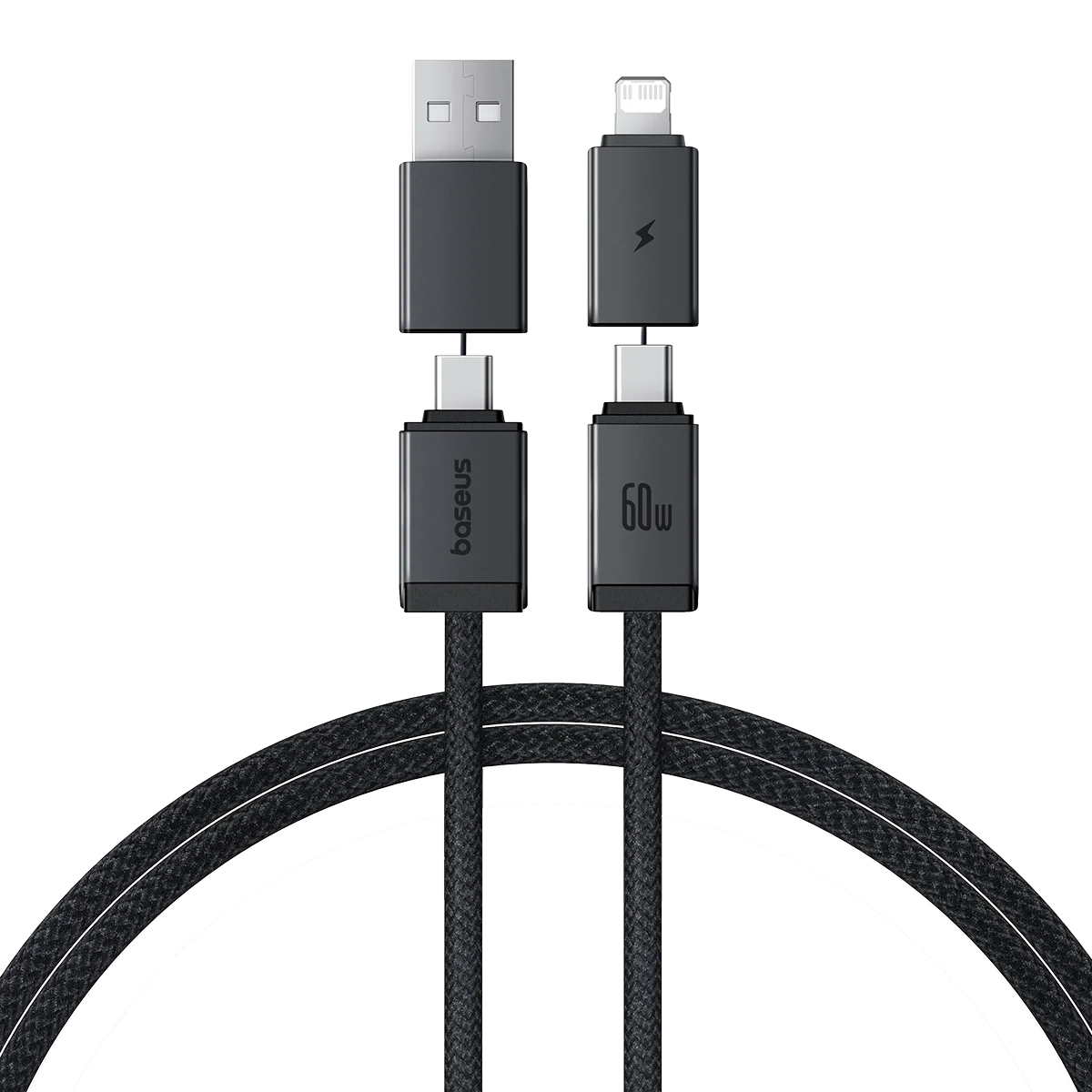 Baseus Versatile Two-for-Two Fast Charging Cable U+C to C+L — 60W, 2m