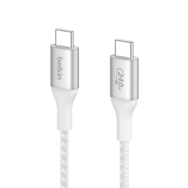 Belkin BoostCharge USB-C to USB-C Cable 240W — 3.3ft White
