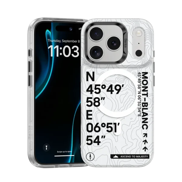 Benks Dynamic Summit Mt.Blanc Magnetic Phone Case – White, MagSafe Compatible