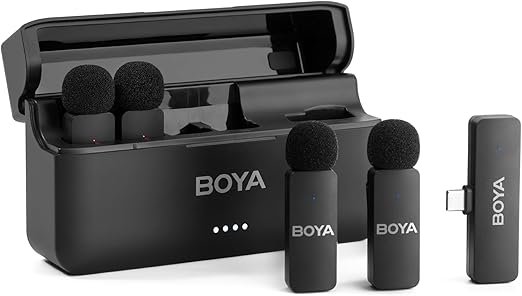 BOYA BY-V4U Wireless Microphone — Low-Latency USB-C, Lightning, and 3.5mm